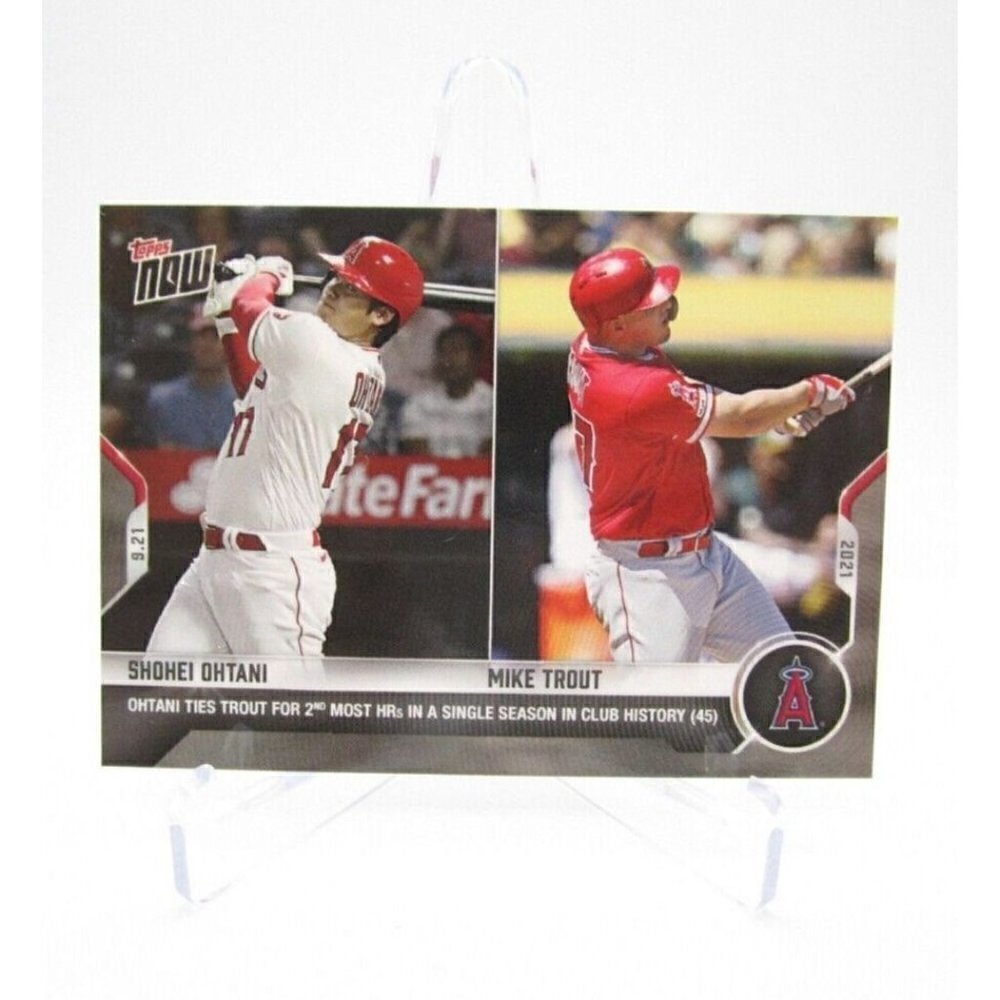 2021β Tops Now Shoehi Ohtani/Mike Trout 45 Home Runs Baseball Card
